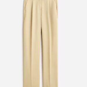 J. Crew Tan Trousers with Straight-Leg Cut and Front Pleats